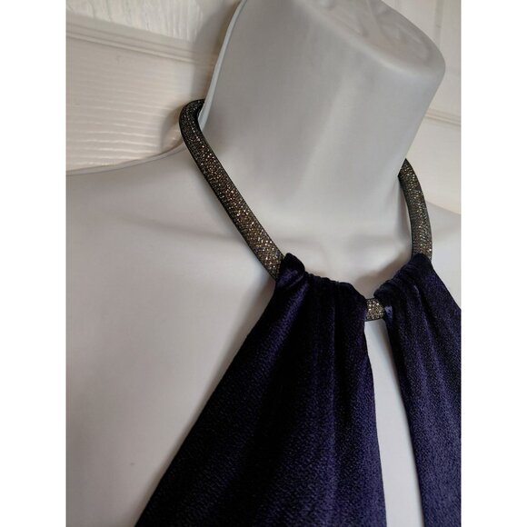 Astr The Label Navy Halter Neck Ruched Evening Gown SMALL - Picture 13 of 15